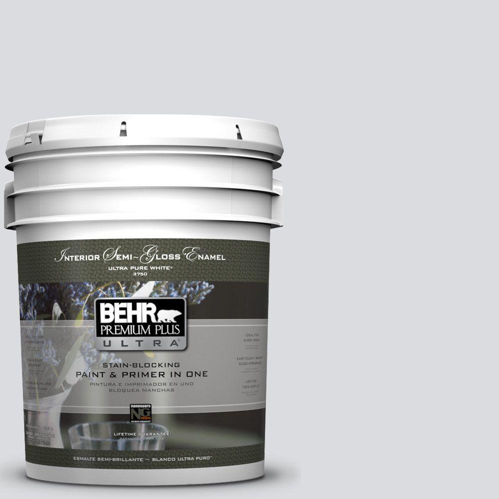 BEHR Premium Plus Ultra 5-gal. #N530-1 Pixel White Semi-Gloss Enamel ...