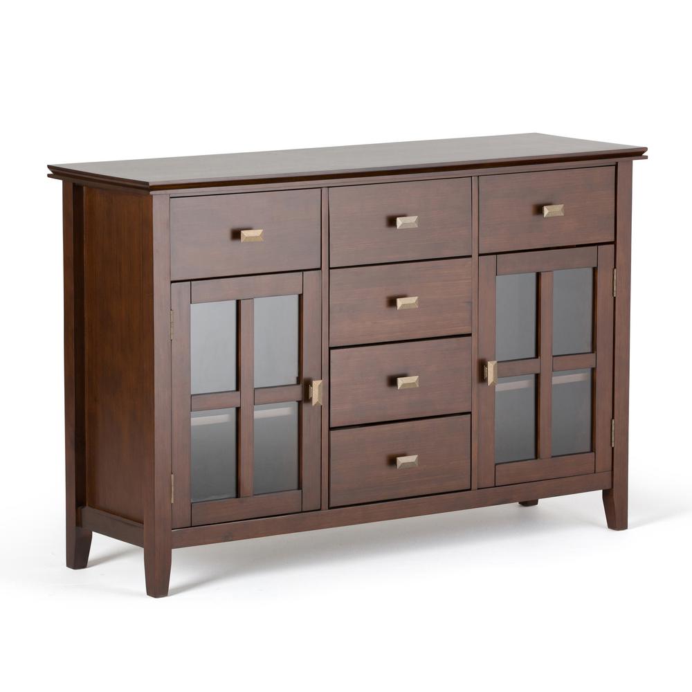 Simpli Home Artisan Solid Wood 54 In Russet Brown Wide