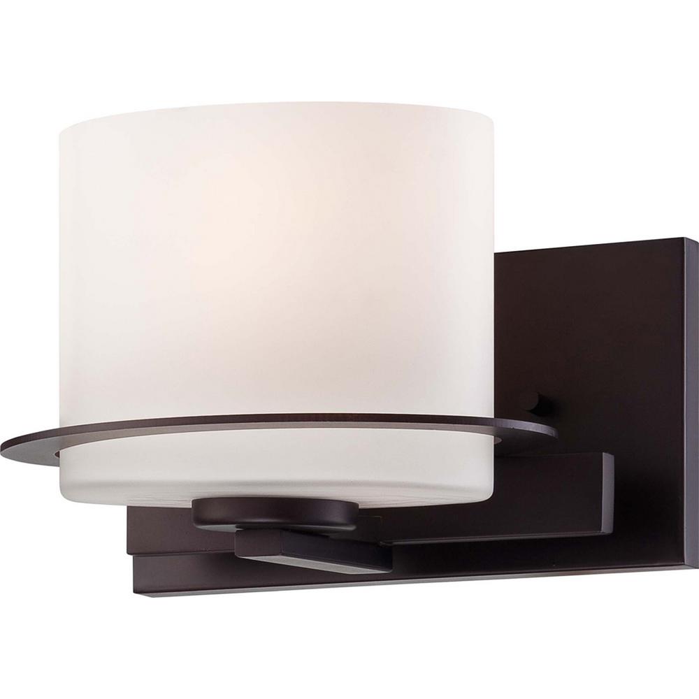 Illumine 1 Light Venetian Bronze Vanity Fixture With Oval Frosted Light Venetian Bronze Vanity Fixture