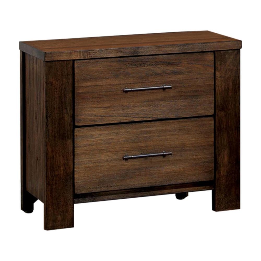 Furniture Of America Morgan 2 Drawer Oak Nightstand Idf 7072n The Home Depot