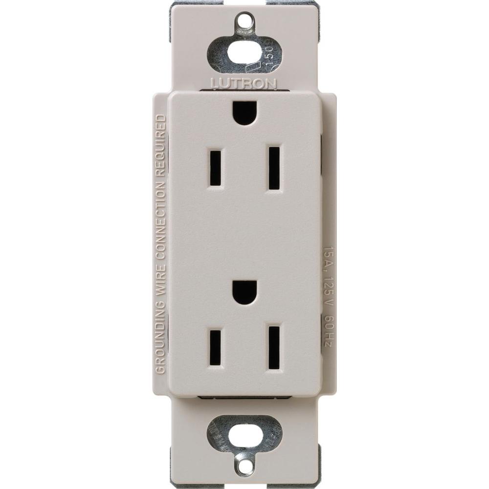 Lutron Satin Colors 15 Amp TamperResistant Duplex Receptacle Taupe
