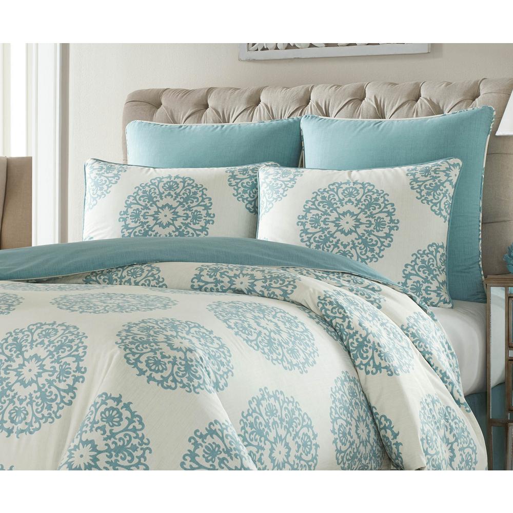 Stone Cottage 3 Piece Blue Cream Queen Bristol Comforter Set