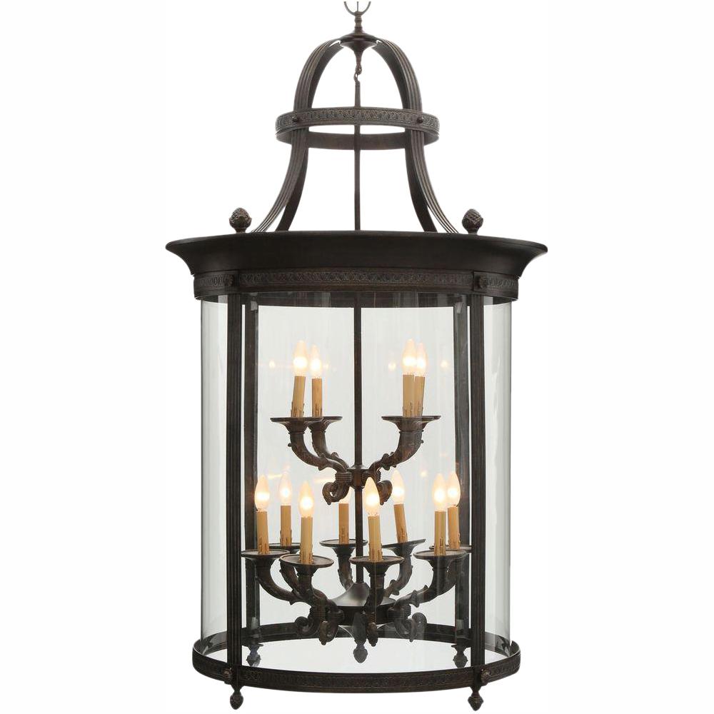 World Imports Chatham Collection 12-Light French Bronze Outdoor Hanging Mount Country Influence Foyer Lantern was $1134.89 now $508.54 (55.0% off)