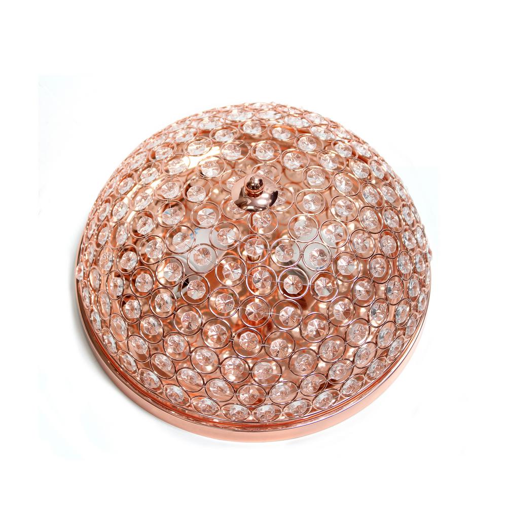 Elegant Designs 2 Light Rose Gold Elipse Crystal Flush Mount