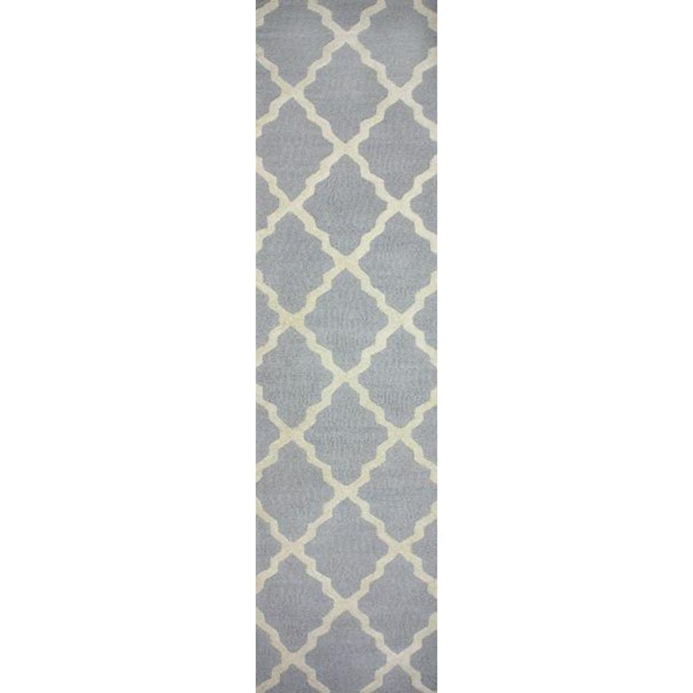 nuLOOM Trellis Light Grey 3 ft. x 8 ft. Runner RugMTVS27T2608 The