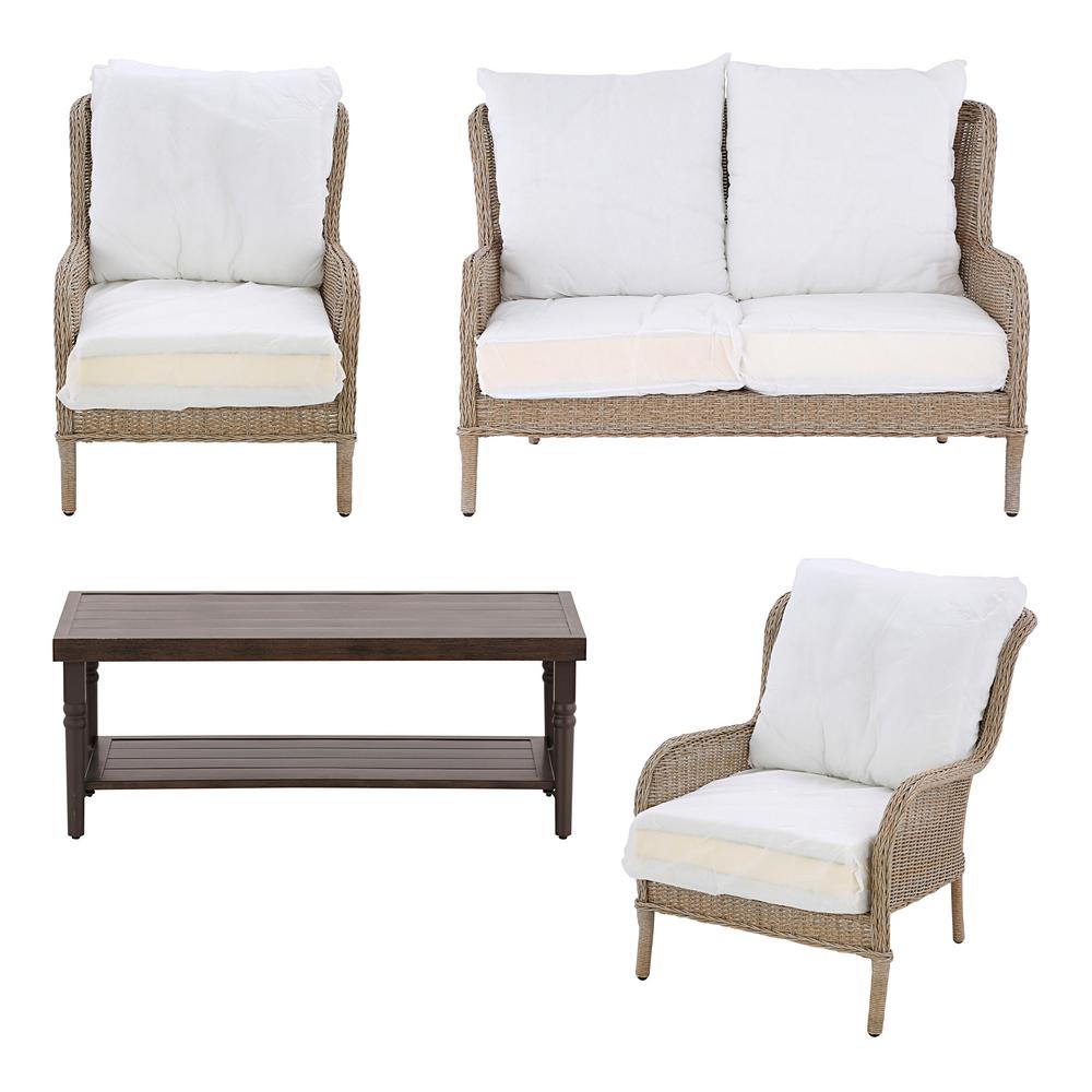 Lemon Grove Patio Conversation Sets Outdoor Lounge Furniture Lemon Grove Custom 4 Piece Wicker Patio Conversation Set With Cushions Included Choose Your