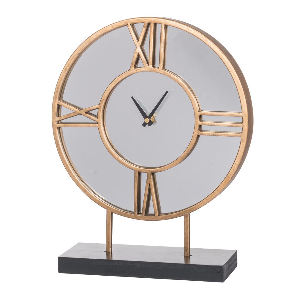 A B Home Kenzo Table Clock Gold Black White Df43492 Ds The