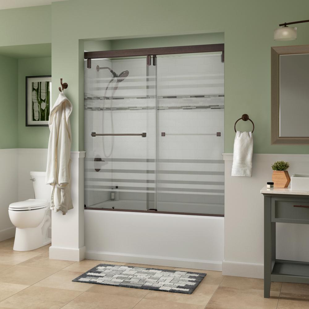Basco Classic 56 in. x 56 in. SemiFramed Sliding Tub Door in Silver