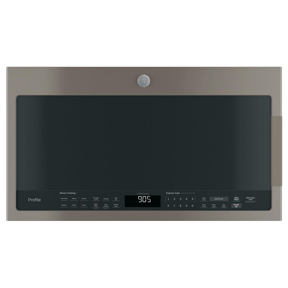Ge Profile 2 1 Cu Ft Over The Range Microwave In Slate With Sensor Profile 2 1 Cu Ft Over The Range Microwave In Slate With Sensor Cooking Fingerprint Resistant