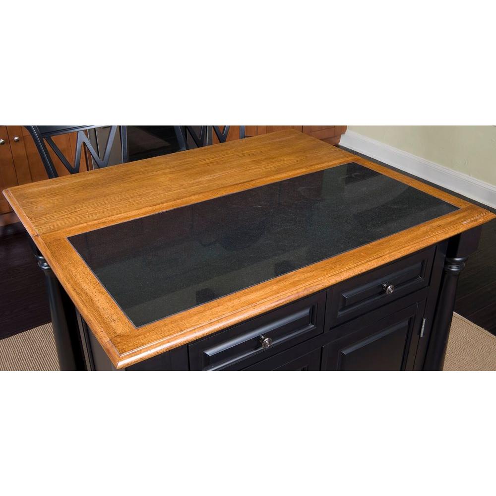 Monarch Black Kitchen Island With Seating