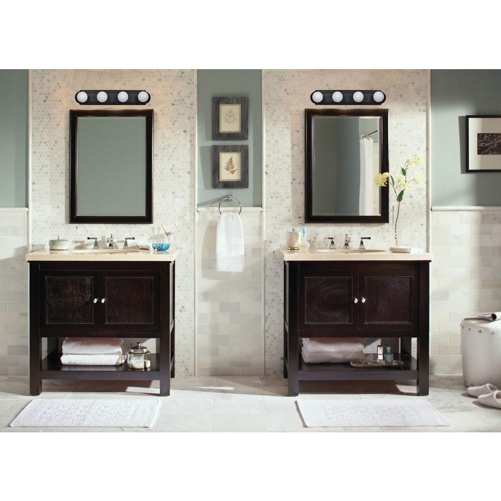 Yosemite Home Decor Vanity Lighting Family 4 Light Dark Brown Bathroom Vanity Light 4504db The Home Depot