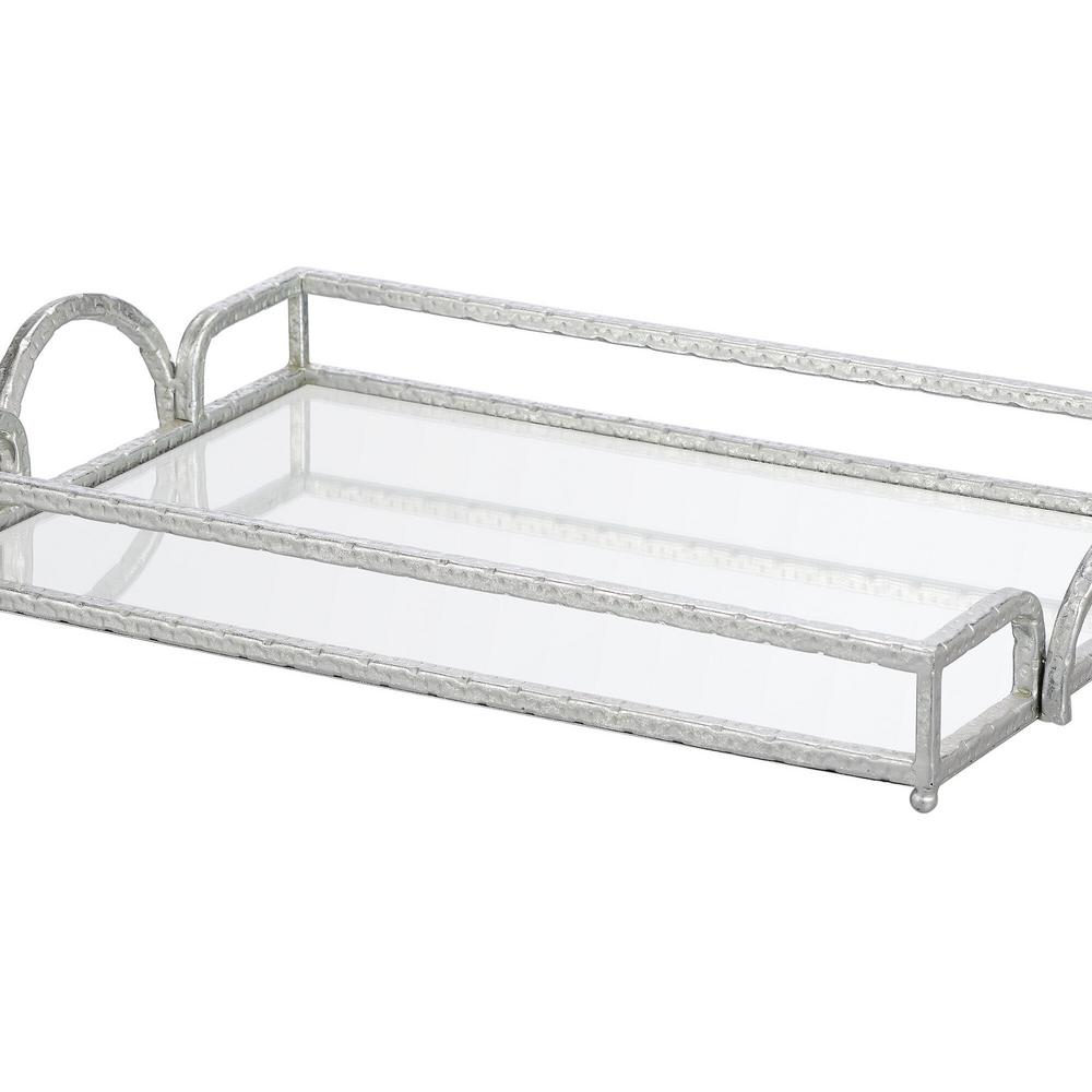 Home Decorators Collection Silver Hammered Metal Decorative - Silver Decorative Mirror Tray Home Decorators Collection Silver Hammered Metal Decorative - Silver Decorative Mirror Tray