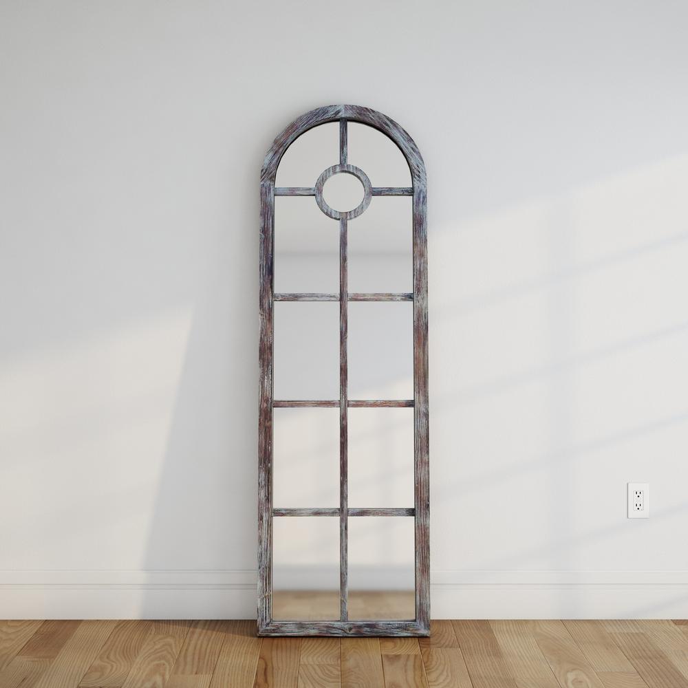 Hayes 72 In H X 23 W Arch Mirror Distressed Brown