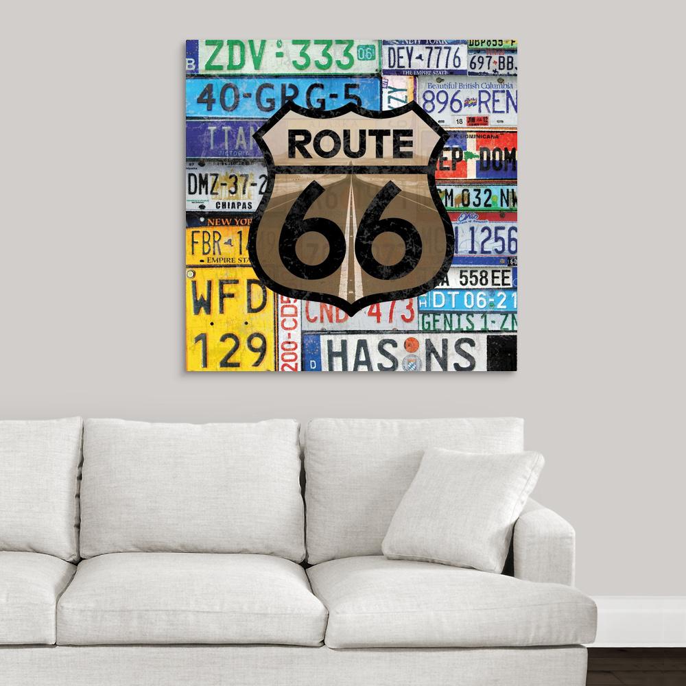 Greatbigcanvas Route 66 Plates By Lauren Gibbons Canvas Wall Art Greatbigcanvas Route 66 Plates By Lauren Gibbons Canvas Wall Art 2288419 24 36x36 The Home Depot