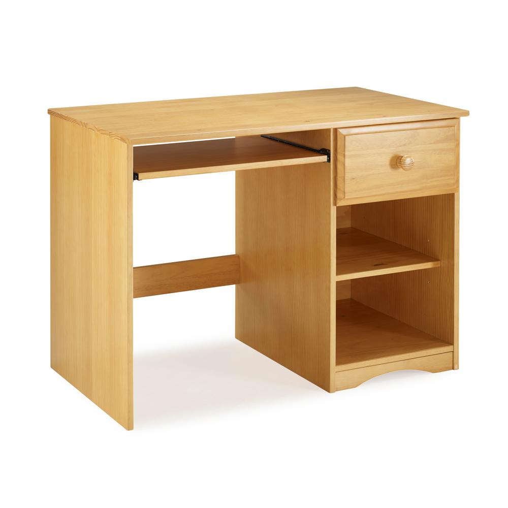 Classic Wood Camaflexi Desks Home Office Furniture The Essentials Natural Computer Desk With Keyboard Tray