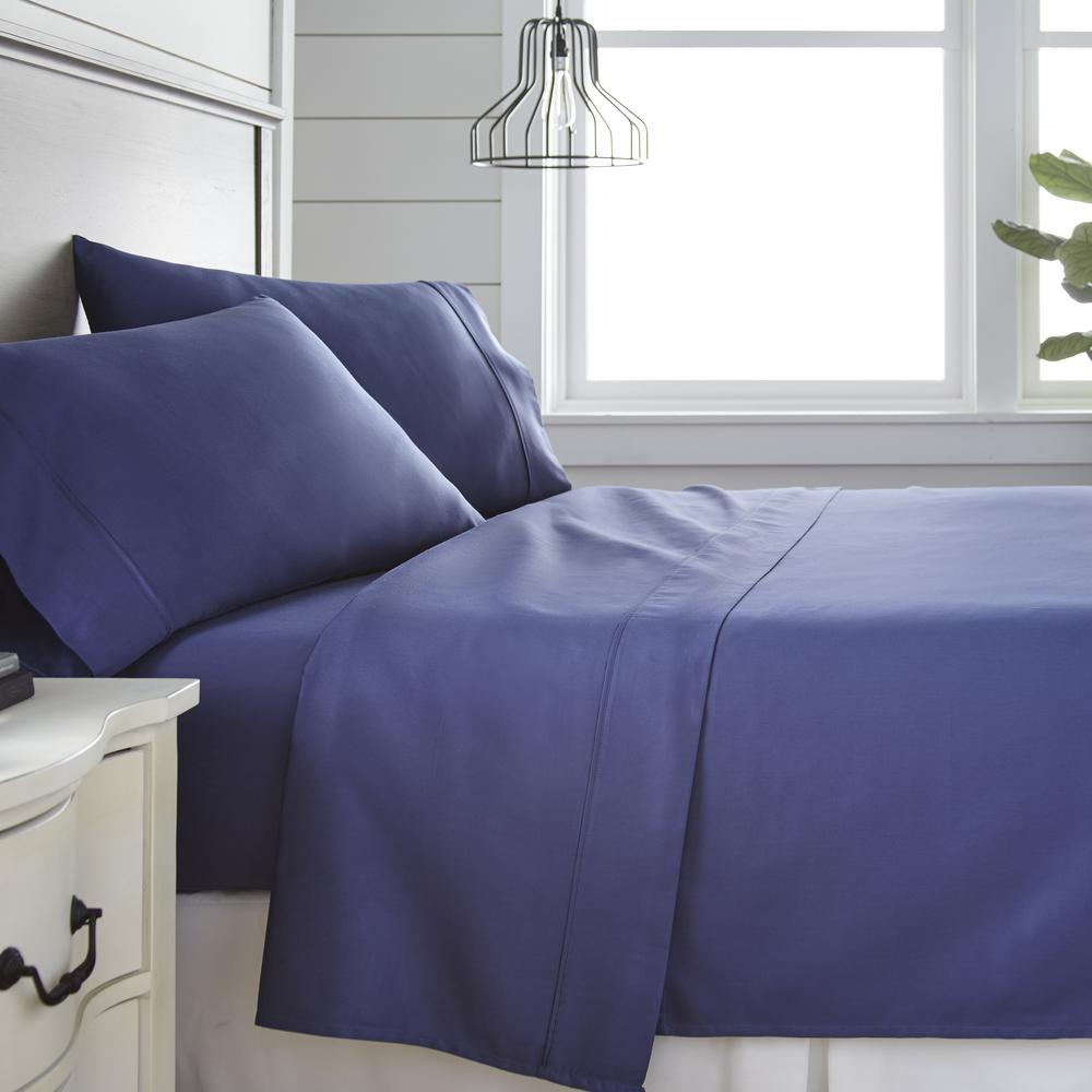 Becky Cameron 4 Piece Navy 300 Thread Count Cotton California King Becky Cameron 4 Piece Navy 300 Thread Count Cotton California King Bed Sheet Set Ih 4pc Ck Na The Home Depot