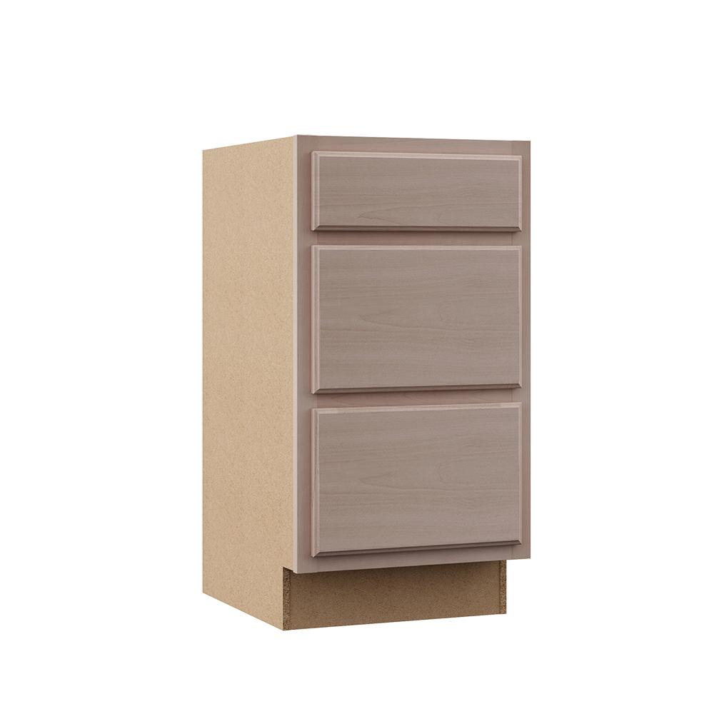 Hampton Assembled 18x34 5x24 In Base Kitchen Cabinet With 3 Drawers In Unfinished Beech