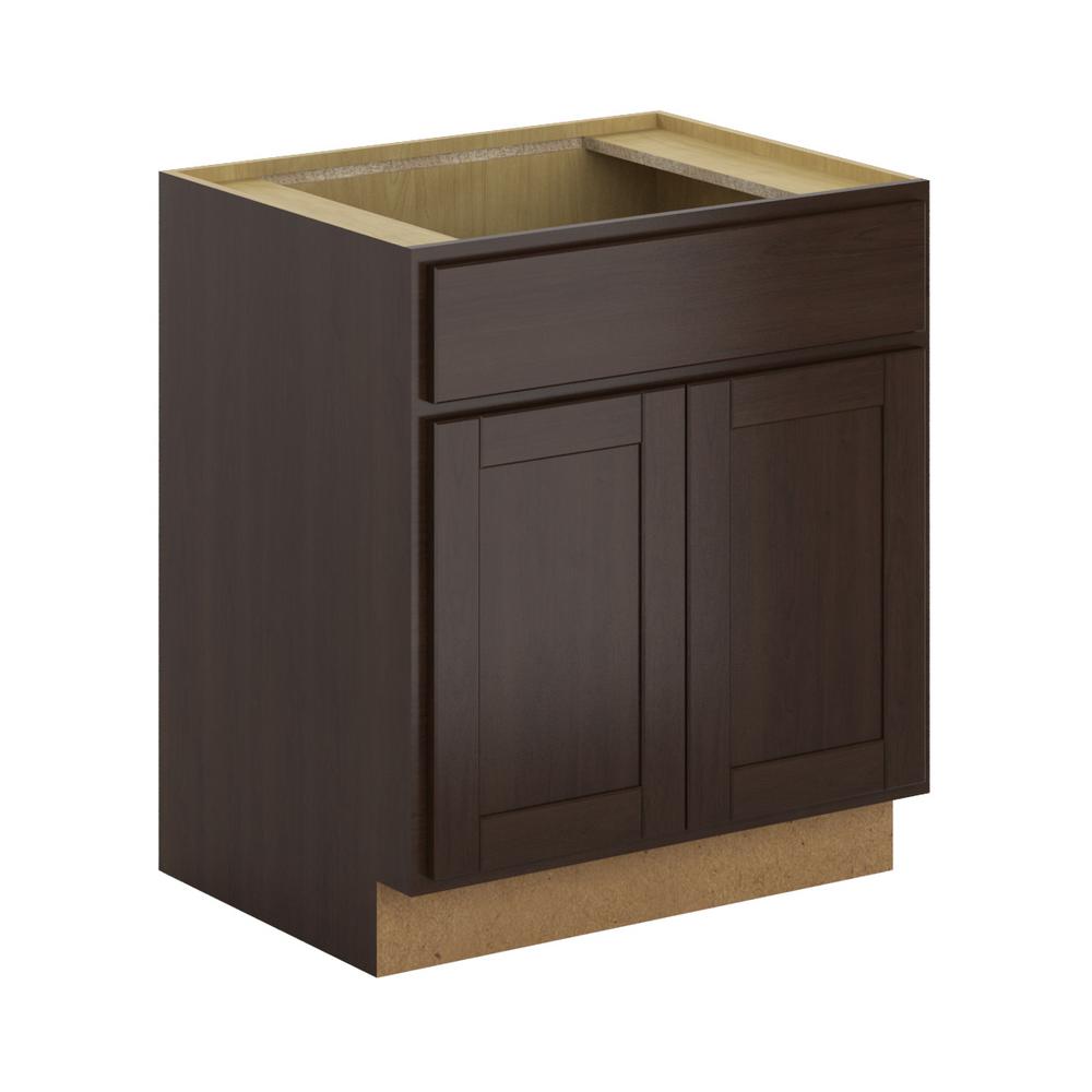 Hampton Bay Princeton Shaker Assembled 30x34 5x24 In Sink Base Cabinet Espresso