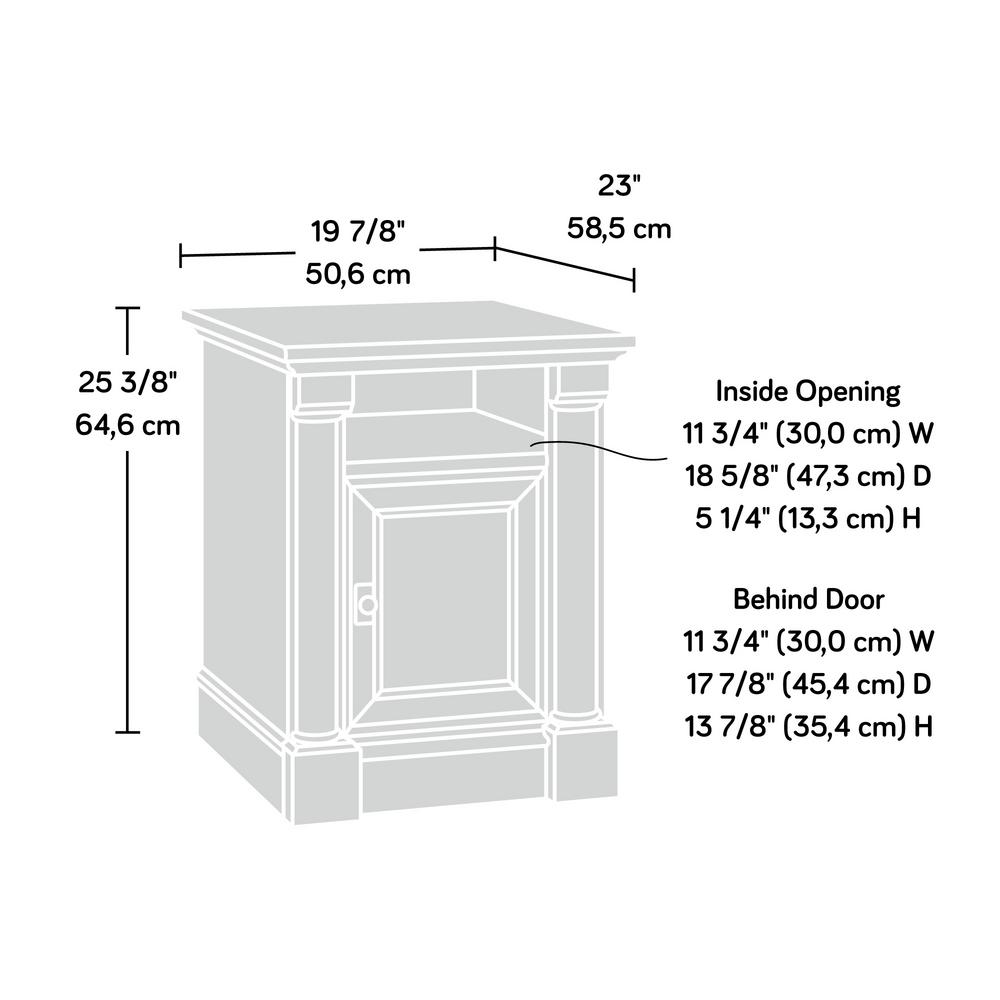 Sauder Palladia Collection Vintage Oak 1 Door End Side Table