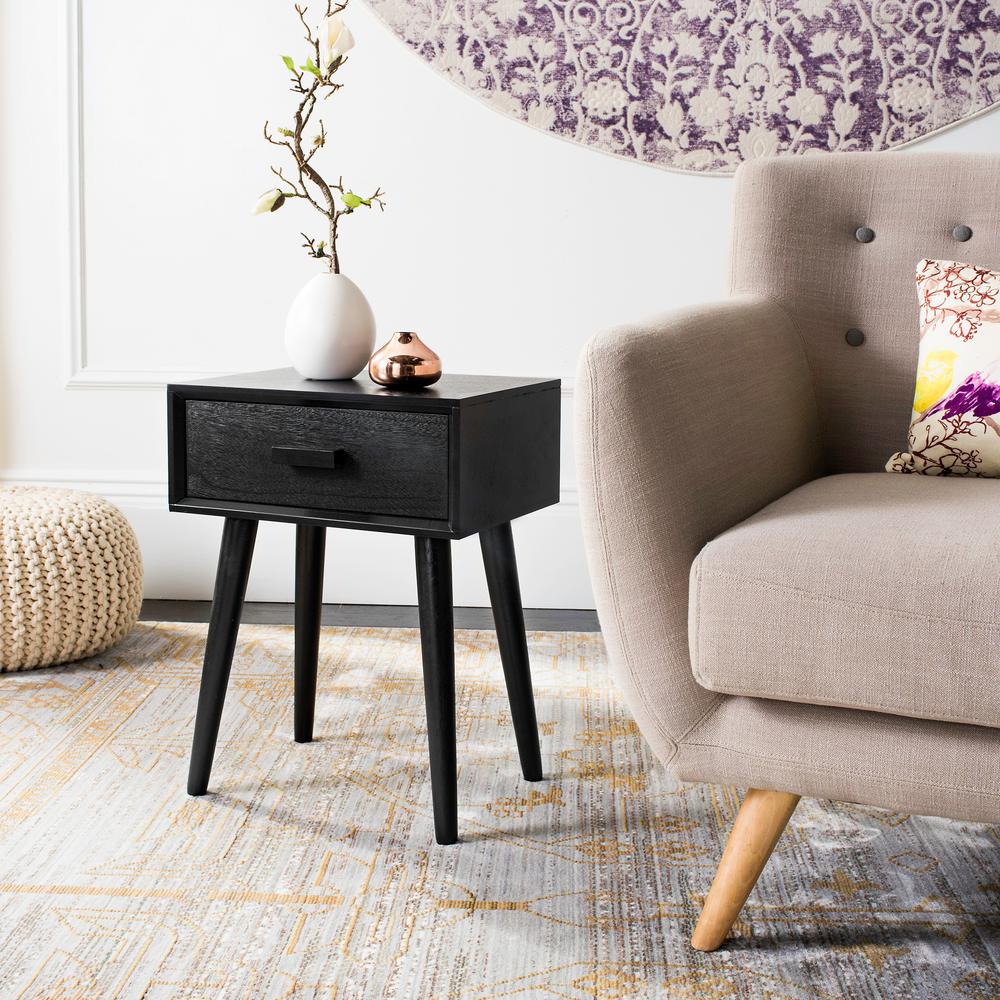 Safavieh Lyle Black Storage Side Table Acc5702d The Home Depot