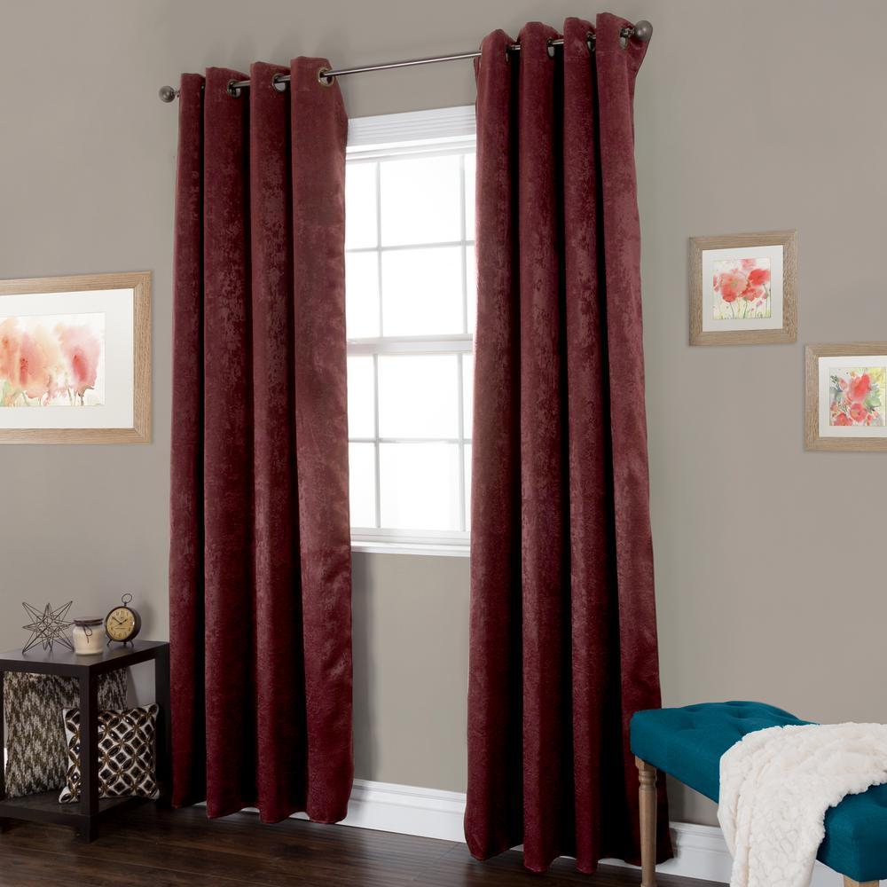 Lavish Home Blackout Mila Bordeaux Polyester Black Out Curtain 54 in. W