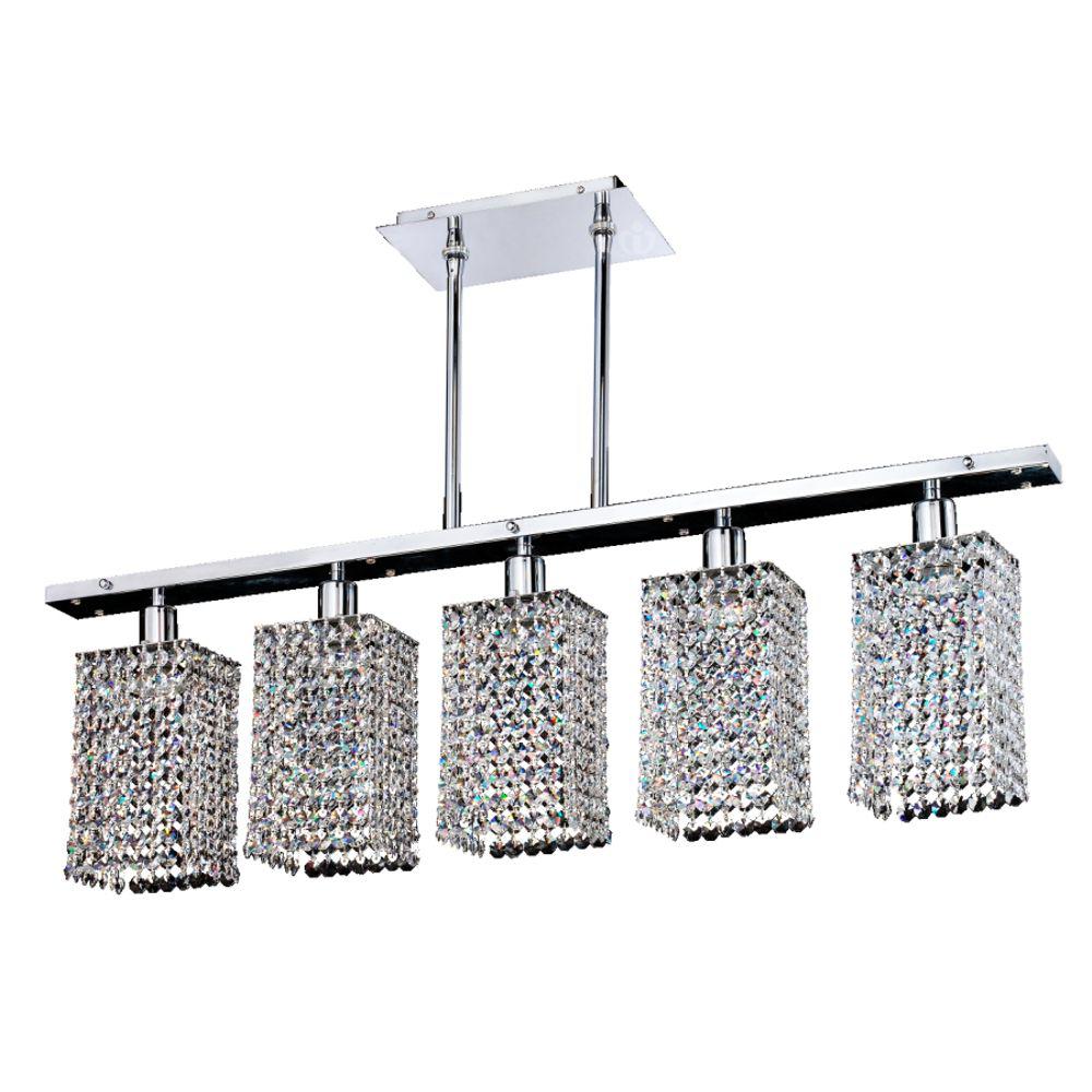 Glow Lighting Fuzion X 5 Light Square Single Layer Crystal Glow Lighting Fuzion X 5 Light Square Single Layer Crystal