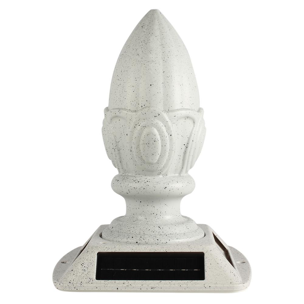 Gama Sonic Solar Acorn Pillar Finial 1 Light Speckled Grey Outdoor