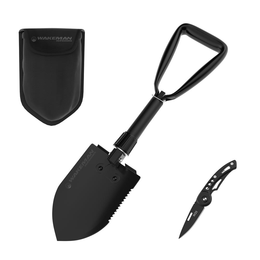 Wakeman Folding MultiTool Shovel, Pickaxe and Saw with Pocket Knife