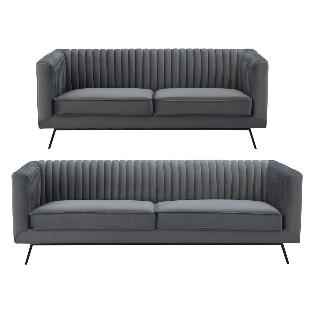 UPC 704817010329 product image for Manhattan Comfort Vandam 2-Piece Charcoal Grey Velvet 3-Seat Sofa and 2-Seat Lov | upcitemdb.com