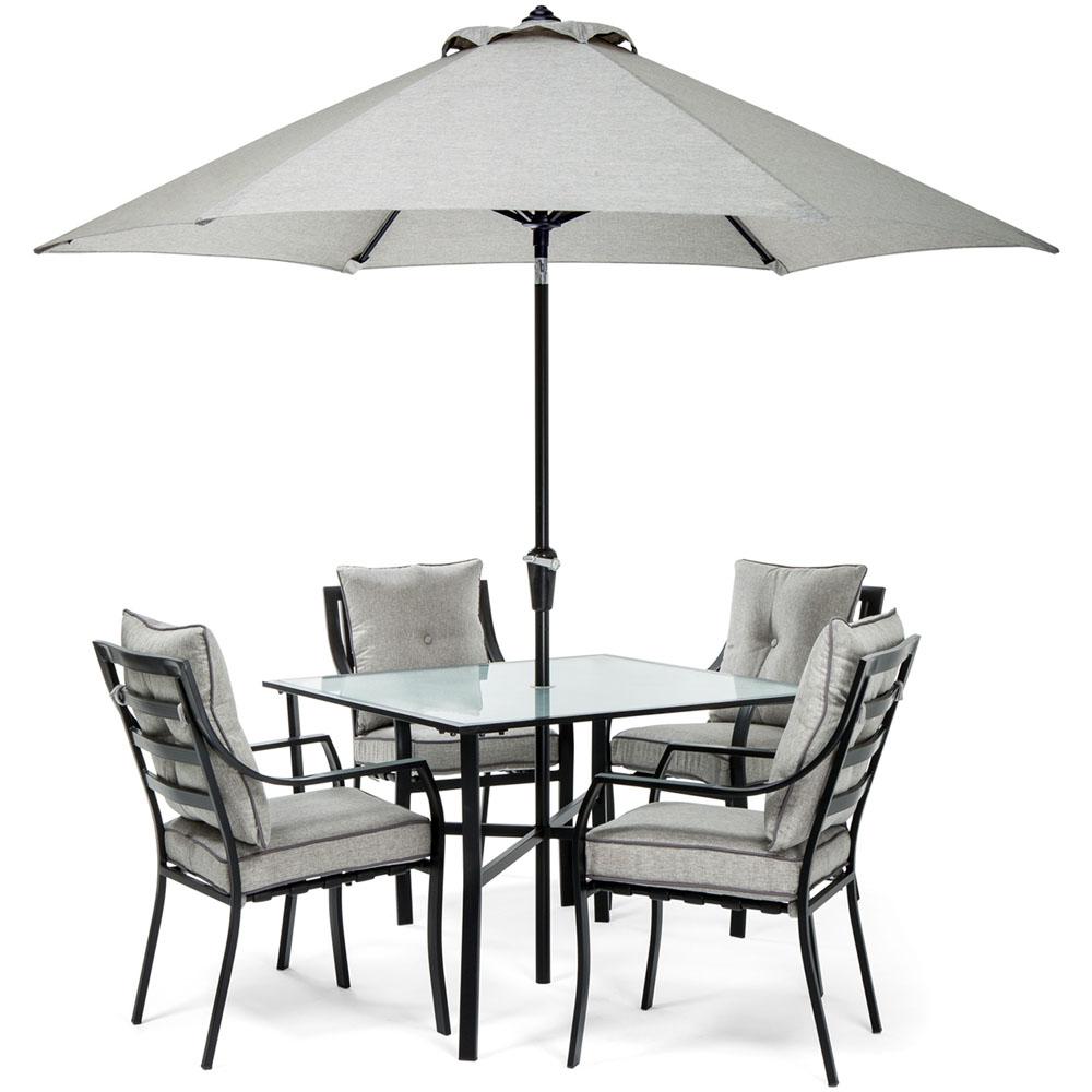 Hanover Lavallette Black Steel 5 Piece Outdoor Dining Set With Umbrella Base And Silver Linings Cushions Lavdn5pc Slv Su The Home Depot - 5 Piece Outdoor Patio Set With Umbrella Hanover Lavallette Black Steel 5 Piece Outdoor Dining Set With Umbrella Base And Silver Linings Cushions Lavdn5pc Slv Su The Home Depot - 5 Piece Outdoor Patio Set With Umbrella