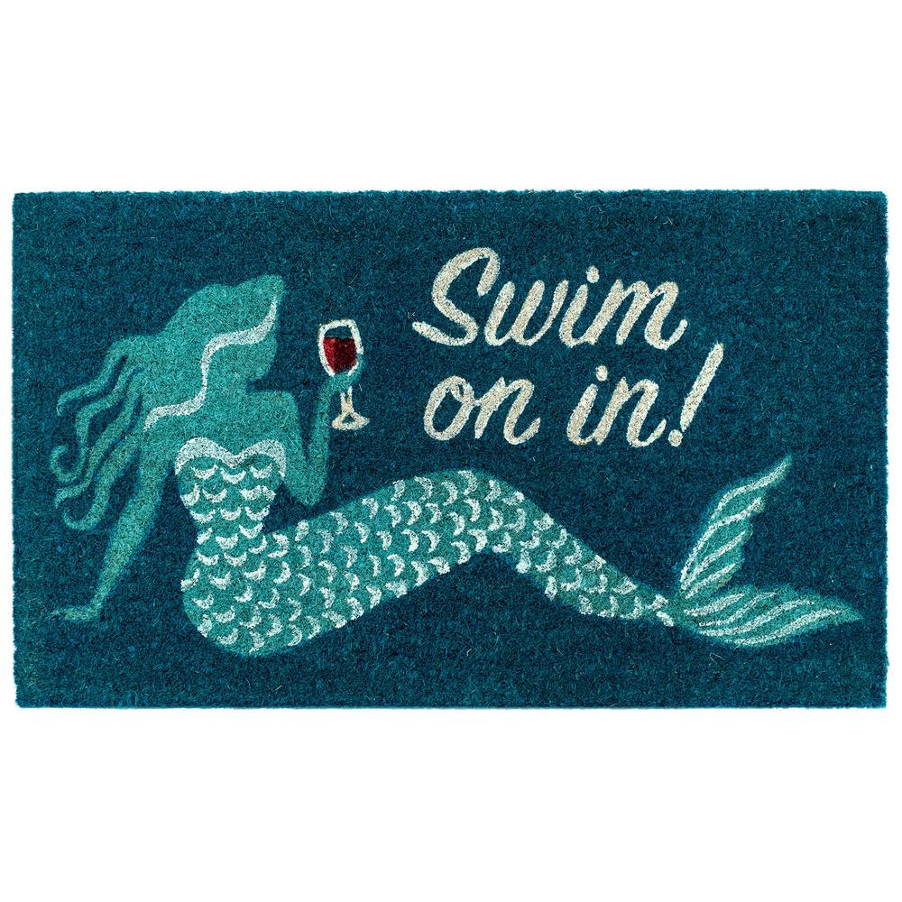 Natural Swim On In Outdoor Mat Ocean 18 In X 30 In Ntr12208104