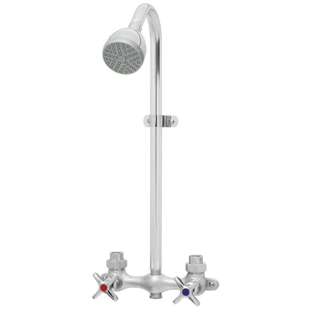 Speakman Commander Exposed 2 Handle 1 Spray Shower Faucet Only In Polished Chrome Valve Not Included