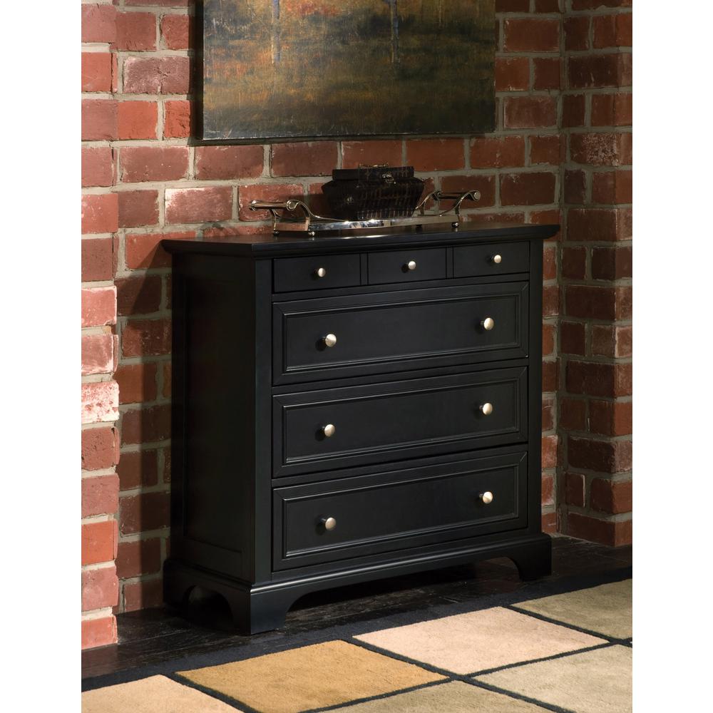 Home Styles Bedford 4Drawer Black Chest553141 The Home Depot