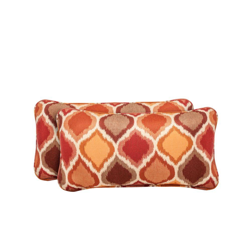 Brown Jordan Vineyard Empire Chili Outdoor Lumbar Pillow (2Pack