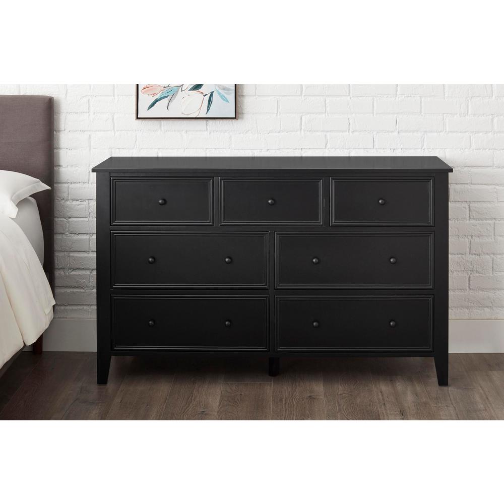 Stylewell Rigby Black Wood 7 Drawer Dresser 54 5 In W X 33 In H