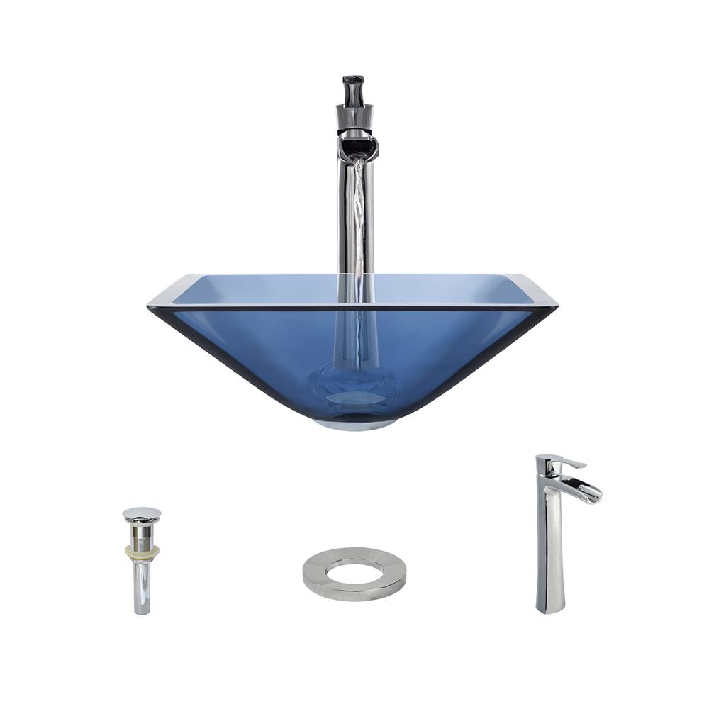 Mr Direct Gl Vessel Sink In Aqua With 731 Faucet And Pop Up Drain Mr Direct Gl Vessel Sink In Aqua With 731 Faucet And Pop Up Drain