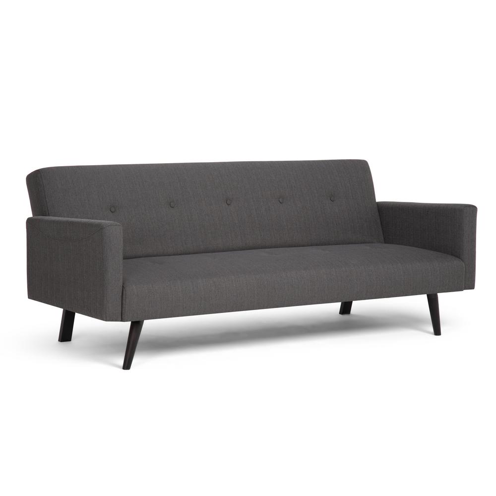 Simpli Home Morgan 1 Piece Graphite Grey Linen Look Fabric Sofa Bed Simpli Home Morgan 1 Piece Graphite Grey Linen Look Fabric Sofa Bed