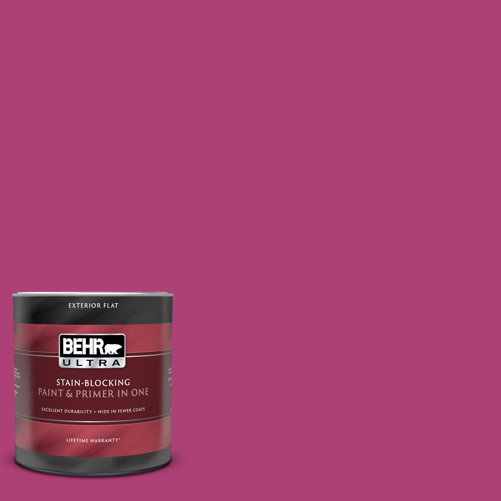 BEHR ULTRA 1 qt. 100B7 Hot Pink Flat Exterior Paint and