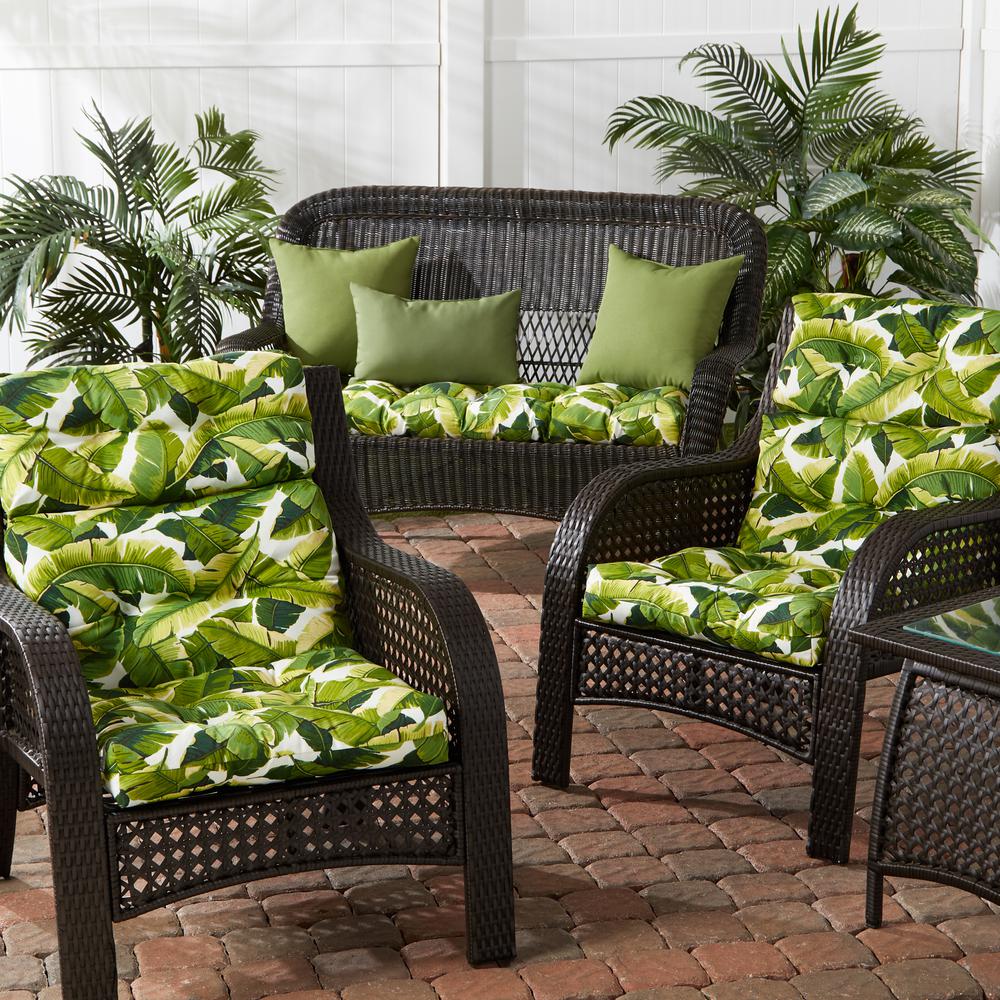 Greendale Home Fashions 22 In X 44 Outdoor High Back Dining - Green High Back Patio Chair Cushions Greendale Home Fashions 22 In X 44 Outdoor High Back Dining - Green High Back Patio Chair Cushions