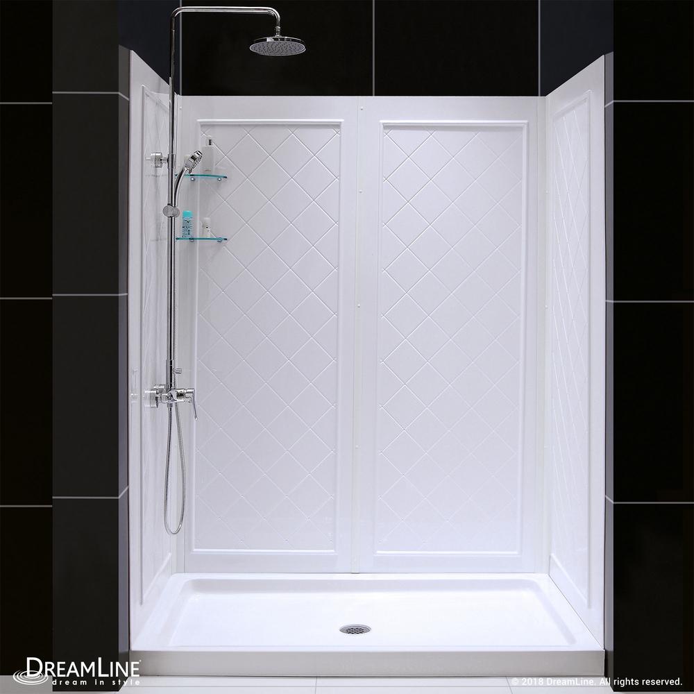 DreamLine Qwall-5 36 In. X 60 In. X 76-3/4 In. Standard Fit Shower Kit ...