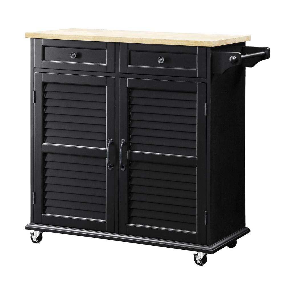 Portland Black Small Kitchen Cart Portland Black Small Kitchen Cart