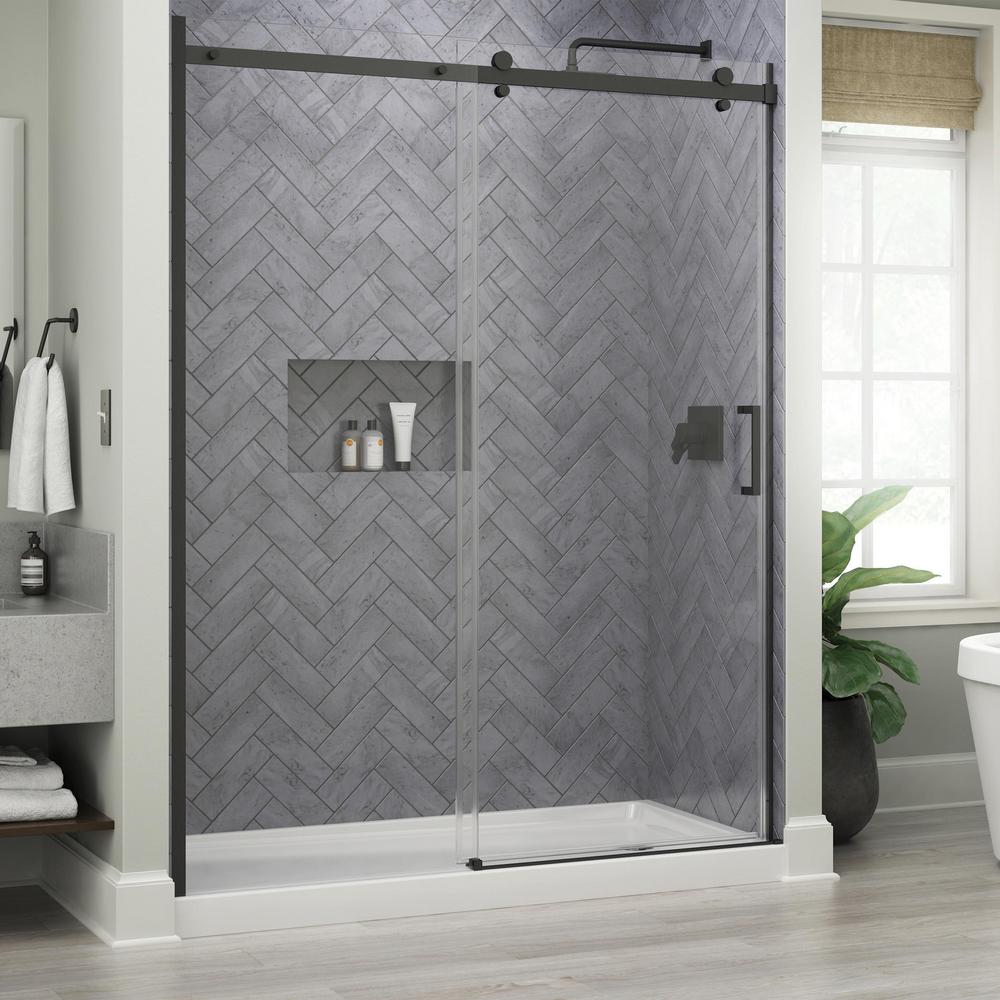 X 76 In Frameless Sliding Shower Door, Glass Bathroom Door