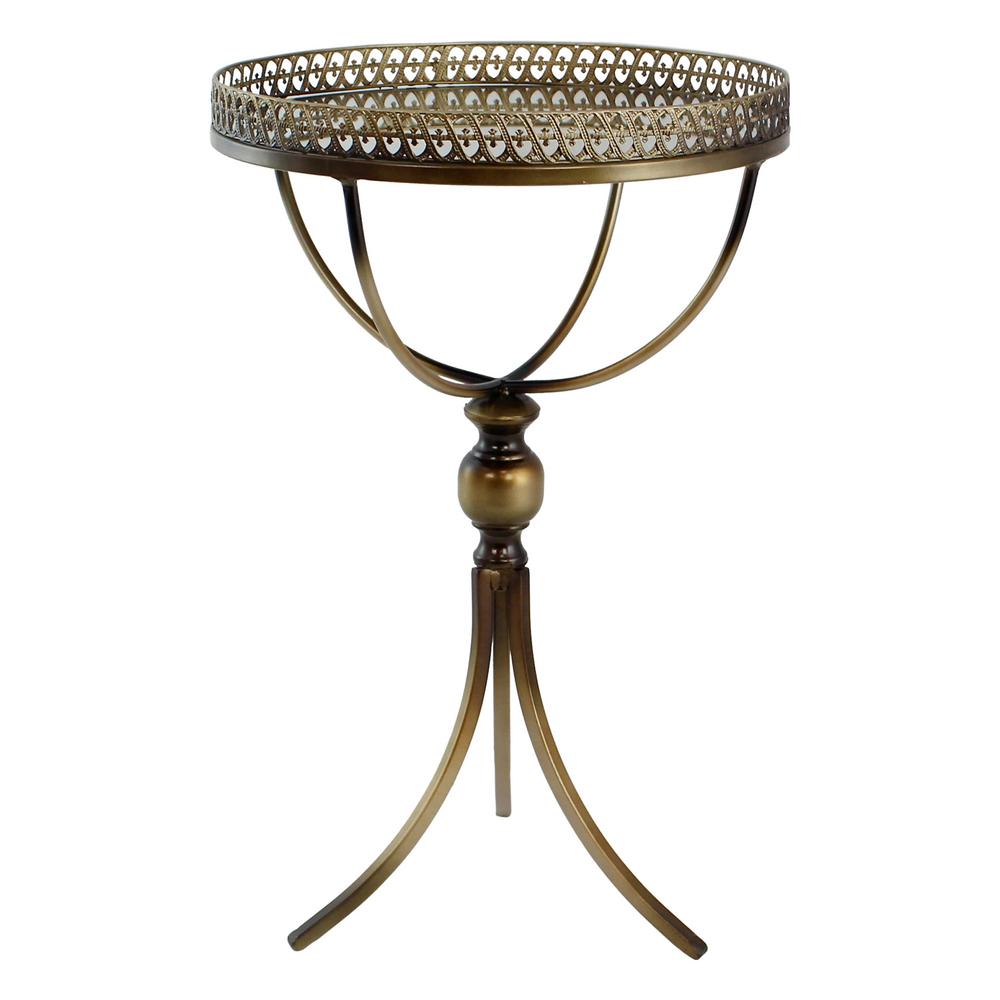 Calico Brown Metal Accent Table 6896 The Home Depot Calico Brown Metal Accent Table