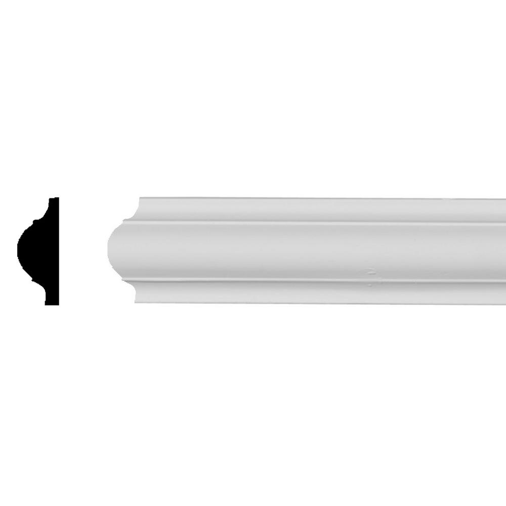 Ekena Millwork 1/2 in. x 15/8 in. x 96 in. Polyurethane Ashford Smooth Panel Moulding