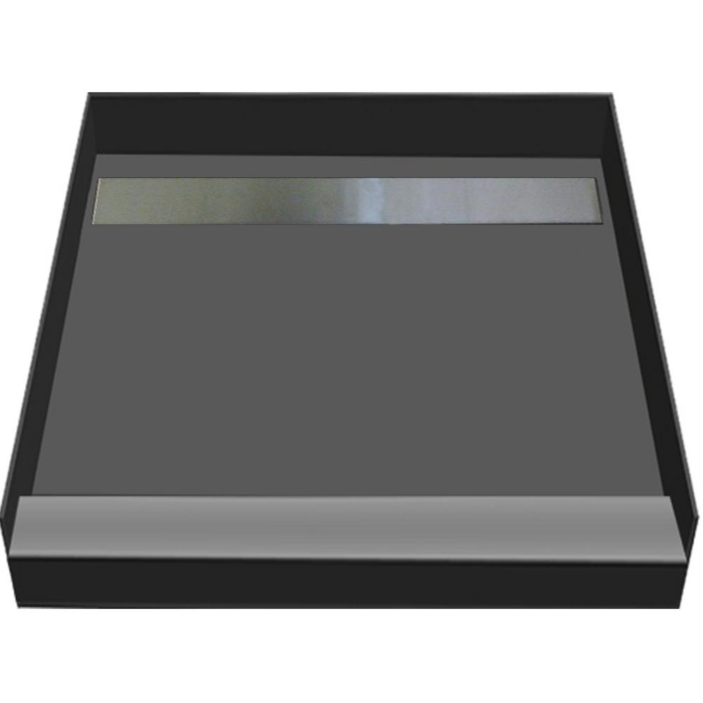 Redi Trench 48 in. x 48 in. Single Threshold Shower Base in Gray with Back Drain and Tileable