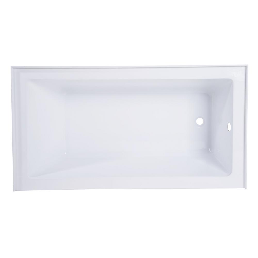 Kingston Brass Aqua Eden Jenny 54 In Acrylic Right Hand Drain Rectangular Alcove Bathtub White Hvtap543022r The Home Depot - 54 Inch Acrylic Bathtub Kingston Brass Aqua Eden Jenny 54 In Acrylic Right Hand Drain Rectangular Alcove Bathtub White Hvtap543022r The Home Depot - 54 Inch Acrylic Bathtub