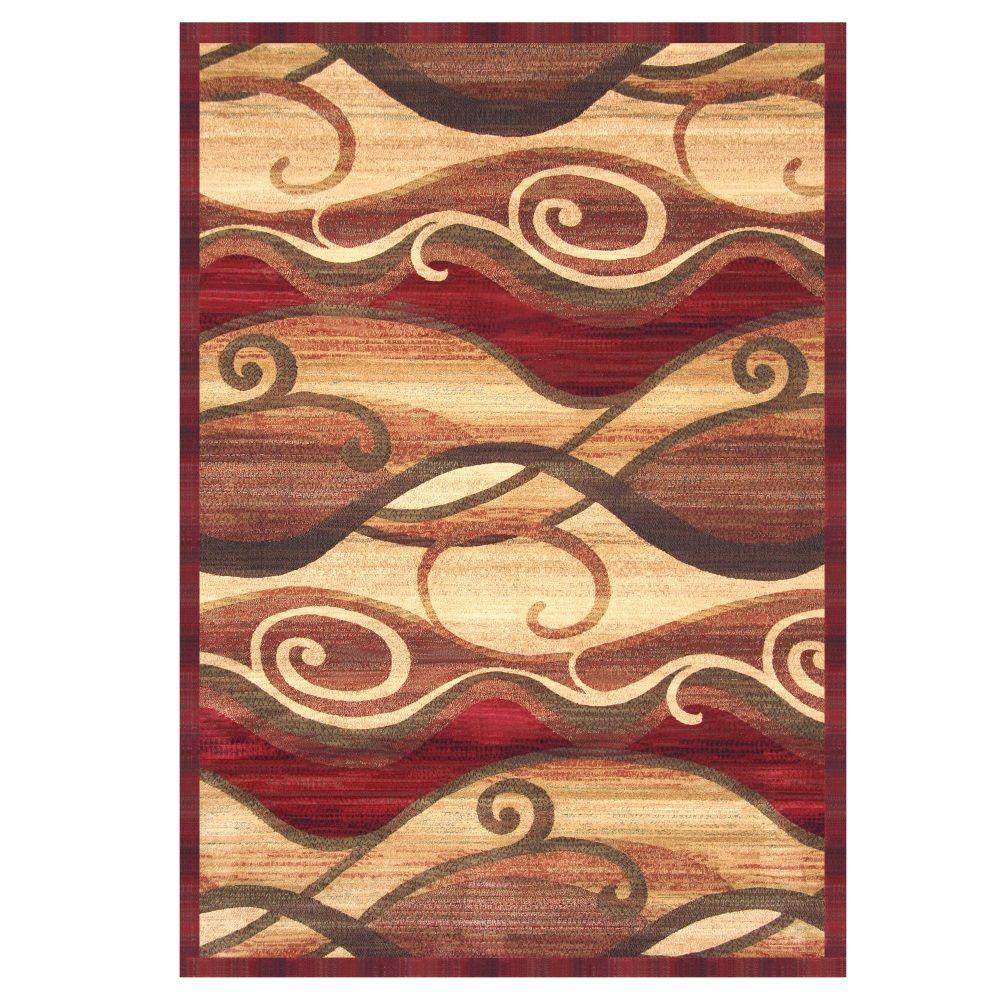 Sams International Essentials Waves Rust 7 ft. 9 in. x 10 ft. 8 in