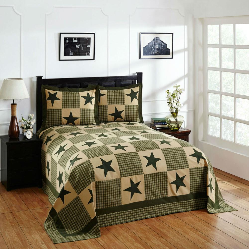 Star 1 Piece Green Gold Queen Bedspread Ss Bsstqugrgo The Home Depot Undefined Star 1 Piece Green Gold Queen Bedspread
