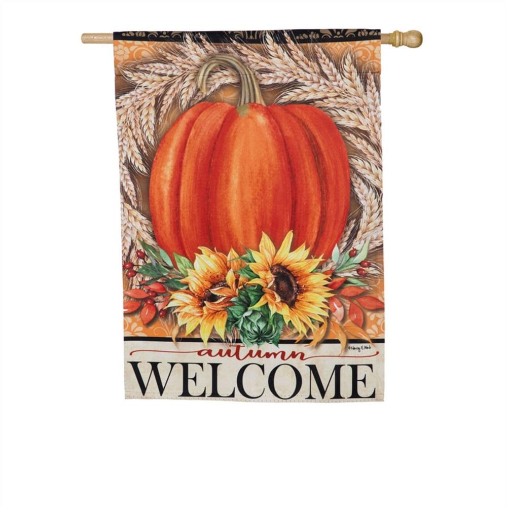Evergreen 28 in. x 44 in. Festive Autumn House Suede Flag-13S9254 - The ...