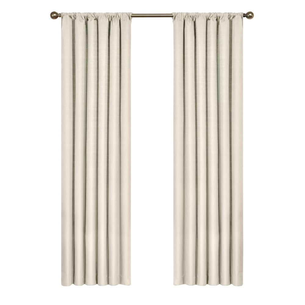 Eclipse Kendall Blackout Window Curtain Panel in Ivory 42 in. W x 63